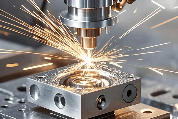Electrical discharge machining process illustration, not claimed as a photograph of this workshop's own machine.