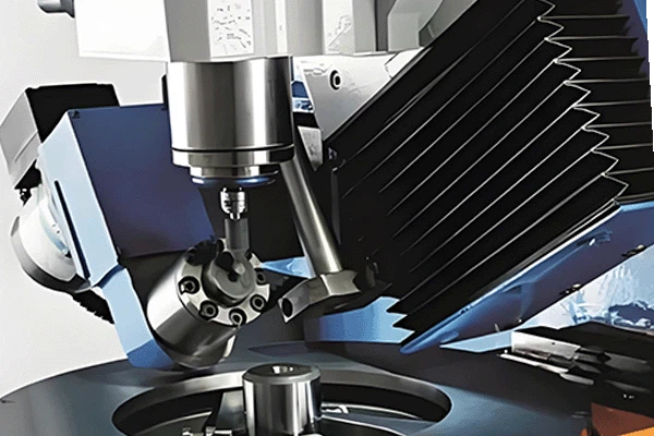 Grinding process illustration, not claimed as a photograph of this workshop's own machine.