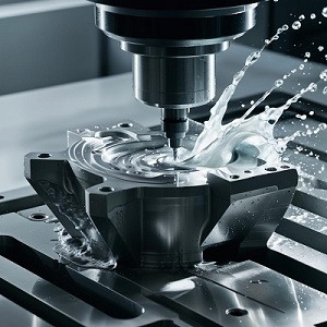 Ilustração de Usinagem CNC, não declarada como fotografia desta oficina.