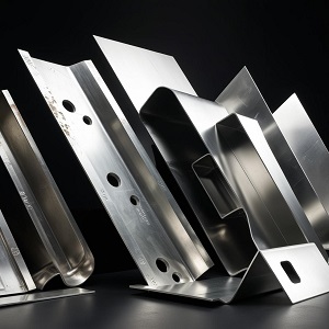 Bent sheet metal bracket group, company website photograph.