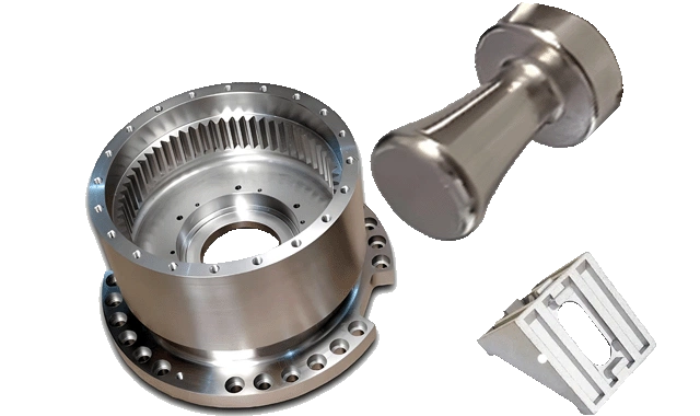Carcasas, ejes y soportes de aluminio mecanizado, fotografía del sitio web de la empresa.